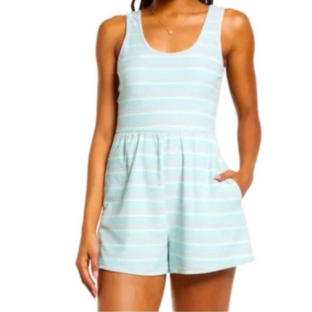 NWT BP. Nordstrom Striped Mara Shorts Romper Small